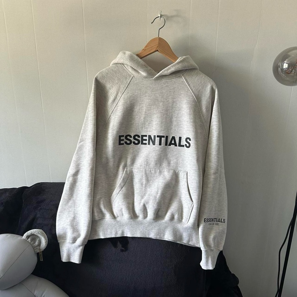 Grey Fear of God Essentials hoodie